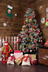 Christmas Tree In Wood Room For Holiday Photography Backdrop Shopbackdrop